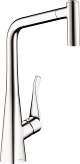 HANSGROHE Metris M71 Einhebel-Küchenmischer DN 15 mit Ausziehbrause, ComfortZone 320, Chrom