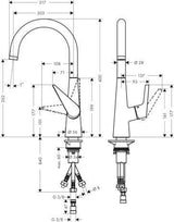 HANSGROHE Talis S Küchenmischer 260 – Niederdruck, schwenkbarer Auslauf, Chrom