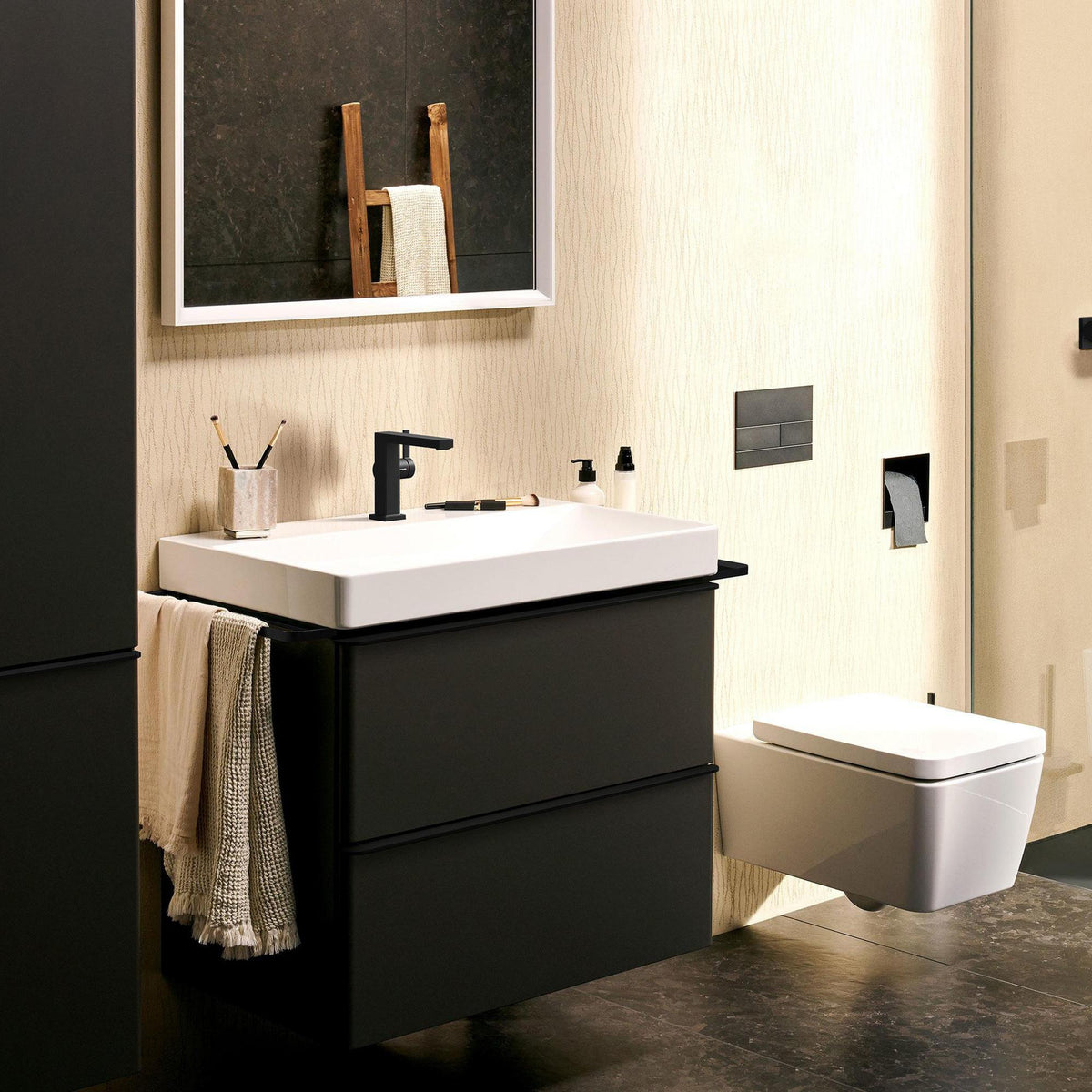HANSGROHE Tecturis E Waschtischarmatur mit ComfortZone 110 und WaterfallStream in Chrom