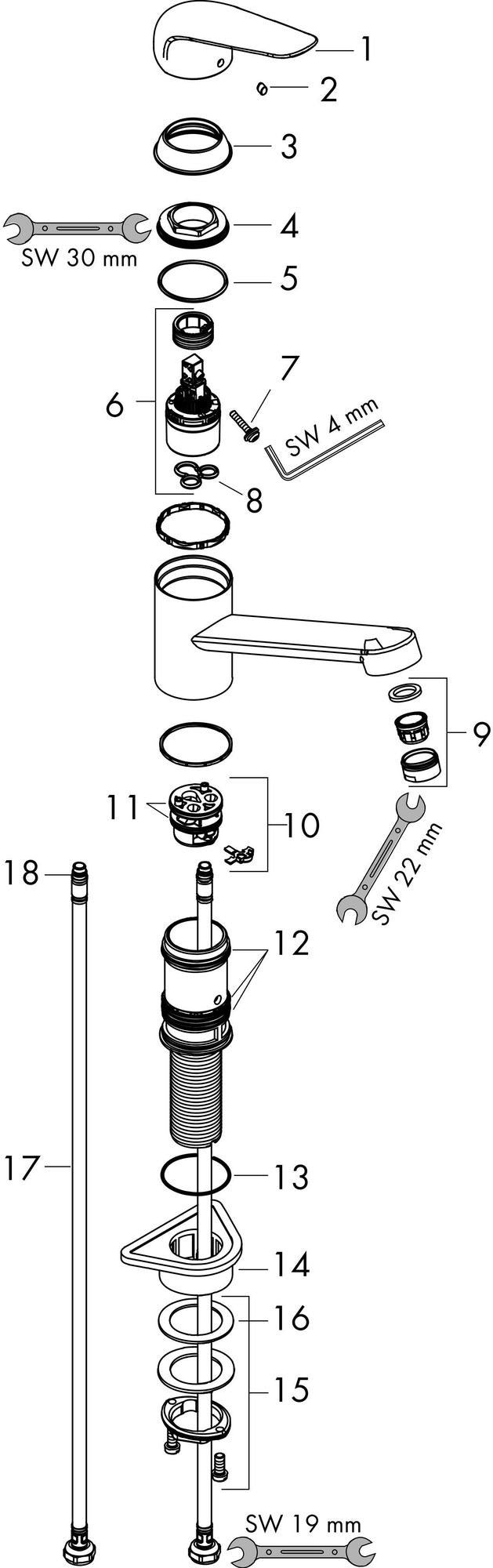 HANSGROHE Spültischmischer Focus M42 100 CoolStart Eco Schwenkauslauf Chrom