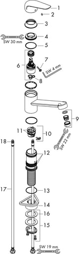 HANSGROHE Spültischmischer Focus M42 100 CoolStart Eco Schwenkauslauf Chrom