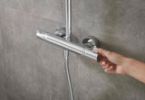 HANSGROHE Showerpipe Croma 220 Air mit Thermostat Ecostat Comfort – Chrom, DN 15
