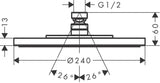 AXOR STARCK Tellerkopfbrause 240 1jet DN15 Chrom – RainAir Strahl für Wand- und Deckenmontage