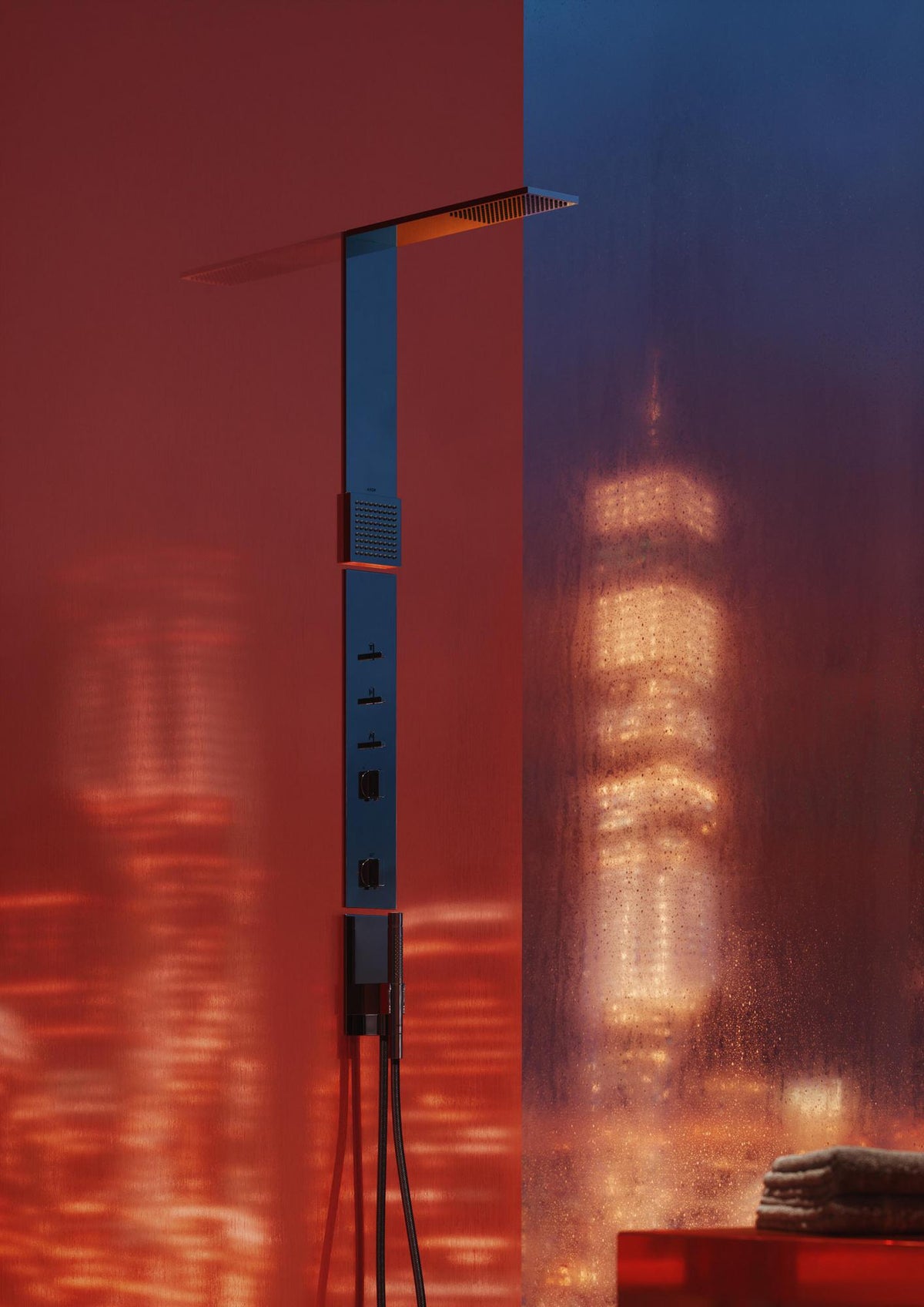 AXOR ShowerComposition Duschpaneel mit Thermostat, Kopf- und Schulterbrause Chrom