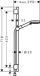 HANSGROHE VERNIS Blend Brauseset Vario/Unica 650 mm mattschwarz mit Handbrause und Brausestange