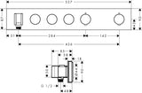 AXOR ShowerSolutions Select Thermostatmodul 530/90 Chrom – 3 Verbraucher, gleichzeitige Nutzung