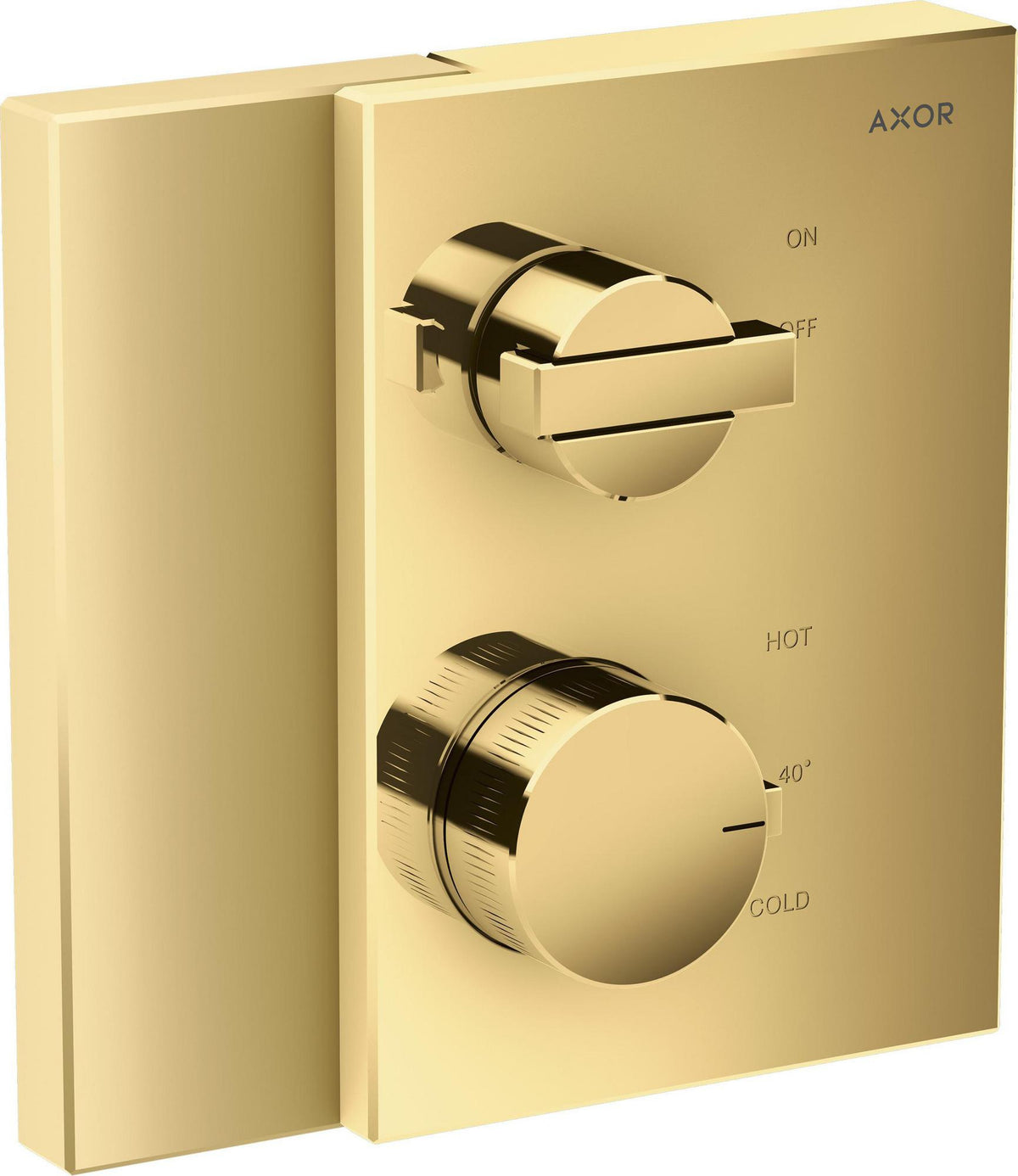 AXOR Edge Thermostat Unterputz Fertigset Chrom mit Absperrventil – 1 Verbraucher, thermostatisch