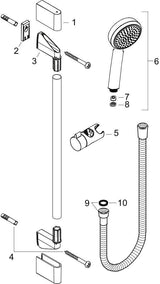 HANSGROHE Brauseset Crometta 100 mit Unica´Croma Brausestange, 1jet Handbrause, weiß/chrom