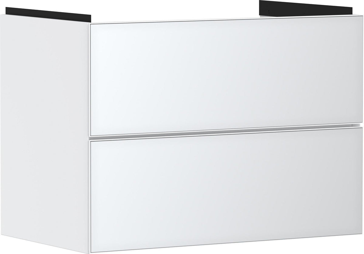 Hansgrohe Xevolos E Waschtischunterschrank 780 mm Eiche Dunkel Mattweiß mit PushOpen und SoftClose