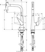 HANSGROHE HG Spültischmischer 300 Select 2jet Ausziehbrause M5110-H300 chrom
