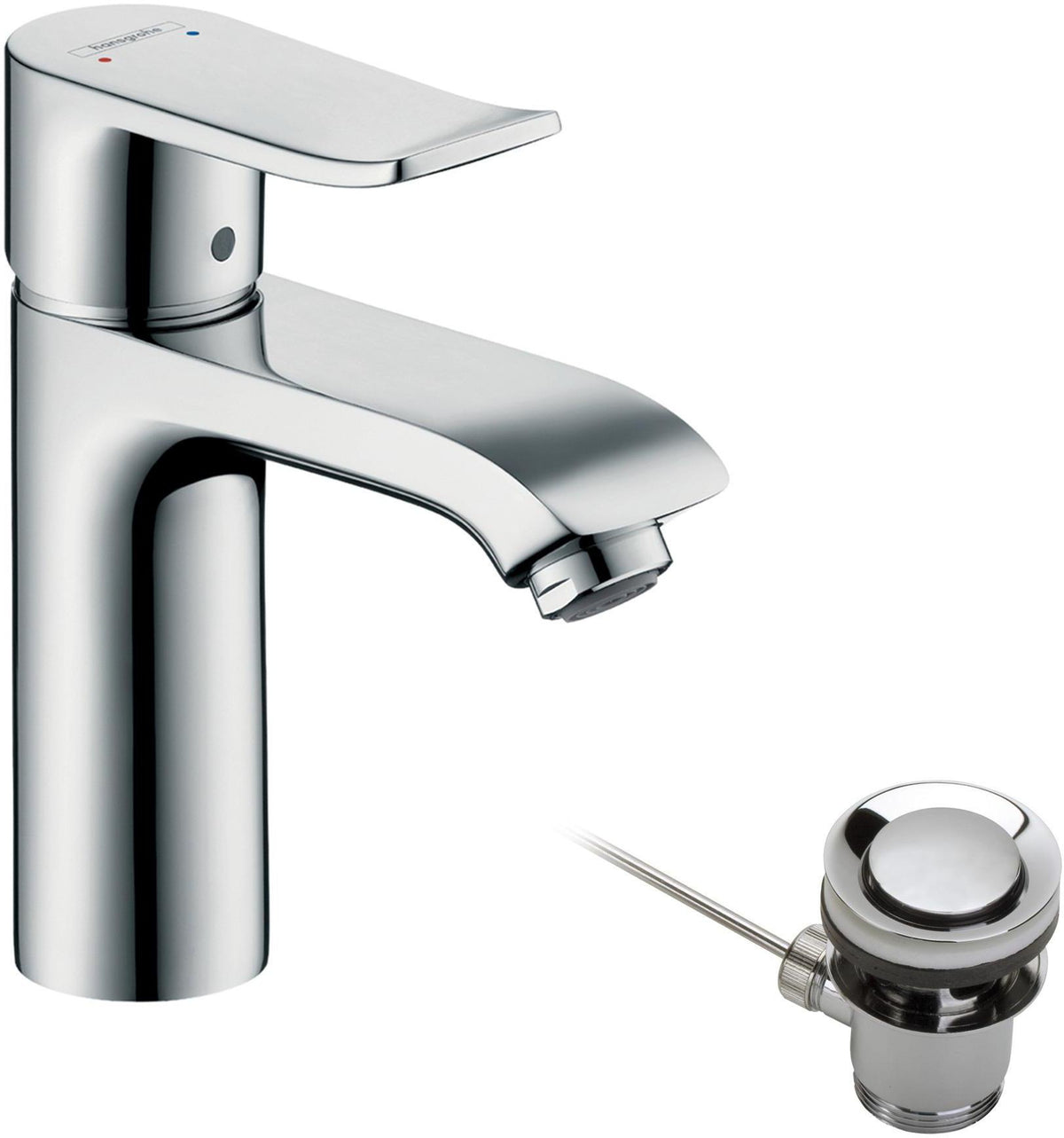 HANSGROHE Metris 110 Einhebel-Waschtischmischer chrom mit ComfortZone und Ablaufgarnitur