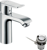 HANSGROHE Metris 110 Einhebel-Waschtischmischer chrom mit ComfortZone und Ablaufgarnitur