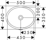 HANSGROHE Unterbauwaschtisch Xuniva D 450x350mm weiß ohne Hahnloch mit Überlauf