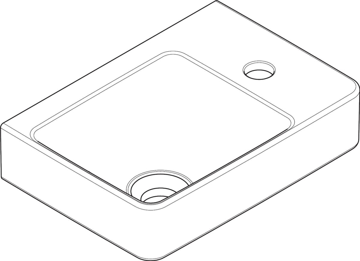 HANSGROHE Xelu Q Handwaschbecken 360x250 mm mit Ablage rechts und Hahnloch – Keramik weiß