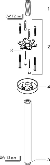 Hansgrohe HG Deckenanschluss CROMA SELECT S DN15, 300 mm, chrom – Deckenmontage