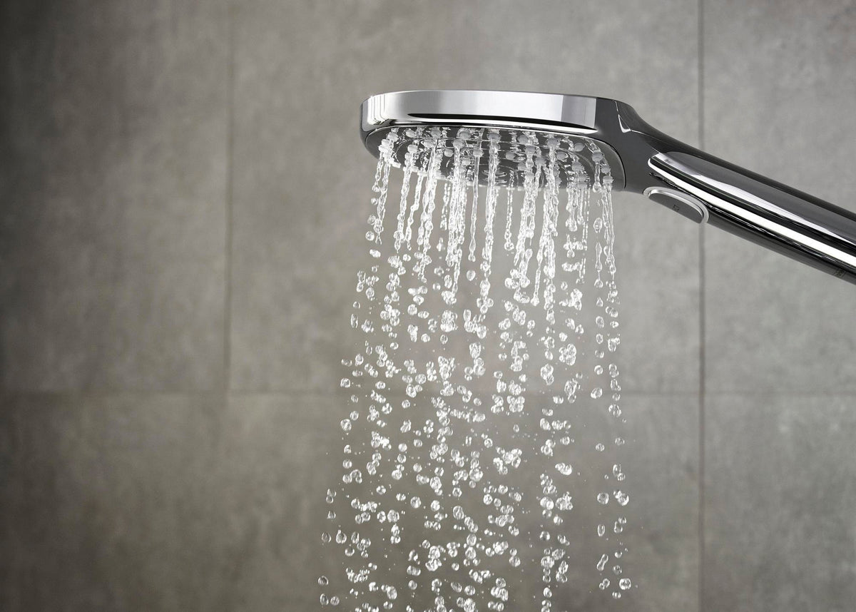 Handbrause RAINDANCE SELECT E 120 3jet von HANSGROHE – 3 Strahlarten, EcoSmart, QuickClean