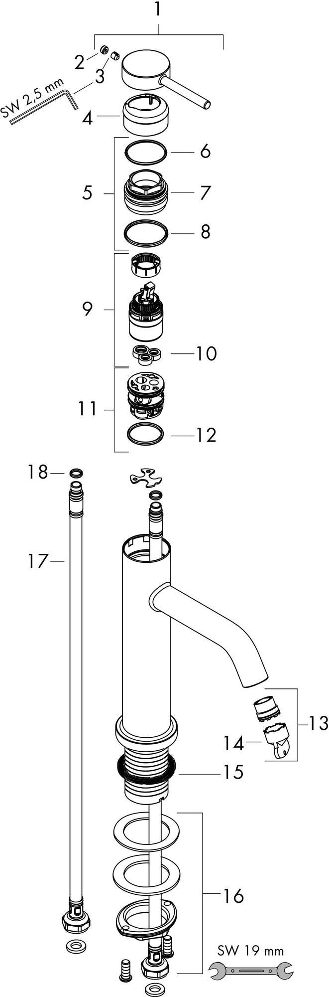 HANSGROHE Tecturis S ComfortZone 110 Einhebel-Waschtischmischer CoolStart Chrom