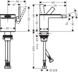 AXOR MyEdition Einhebel-Bidetmischer mit Push-Open Ablaufgarnitur – chrom/Spiegelglas