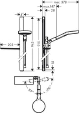 Hansgrohe Rainfinity 130 3jet Brausenset mit Unica E 900mm Stange, Seifenschale und 3 Strahlarten