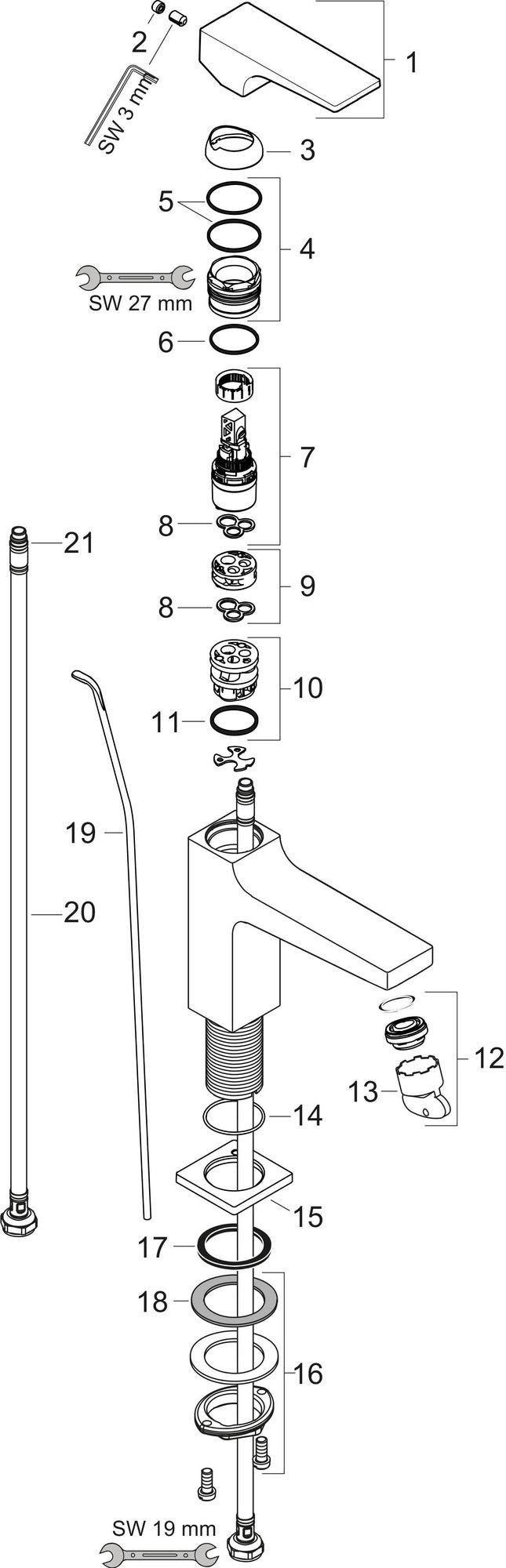 HANSGROHE Metropol 110 Einhebel-Waschtischmischer chrom DN 15 mit Zugstangen-Ablaufgarnitur
