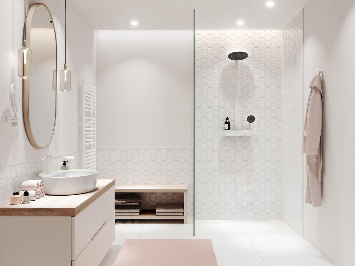 HANSGROHE Showerpipe Pulsify 260 2jet mit Brausethermostat – Chrom, PowderRain & CoolContact