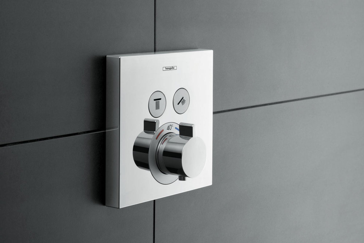 HANSGROHE ShowerSelect UP Thermostat für 2 Verbraucher – Chrom, Select-Button, thermostatische Regelung