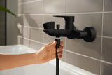 HANSGROHE Rebris E Einhebel-Wannenmischer Aufputz Chrom – Wandmontage, Temperaturbegrenzung