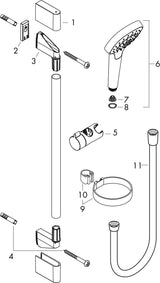 HANSGROHE Brauseset Croma Select S Vario weiß/chrom mit 650 mm Brausestange
