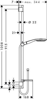 HANSGROHE Raindance Select E 150 3jet Brauseset mit Unica'S Puro Stange 650 mm Chrom