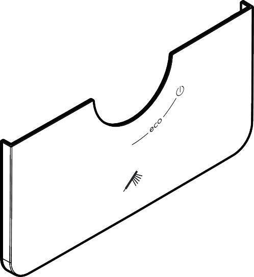 AXOR Taste softsquare bedruckt eco ON/OFF + Handbrause, Chrom – Ersatzteil für AXOR Duschsysteme