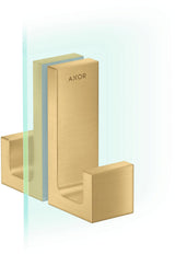 AXOR Universal Rectangular Duschtürgriff in polished gold optic – Metall, verdeckte Befestigung, 6–12 mm Glas