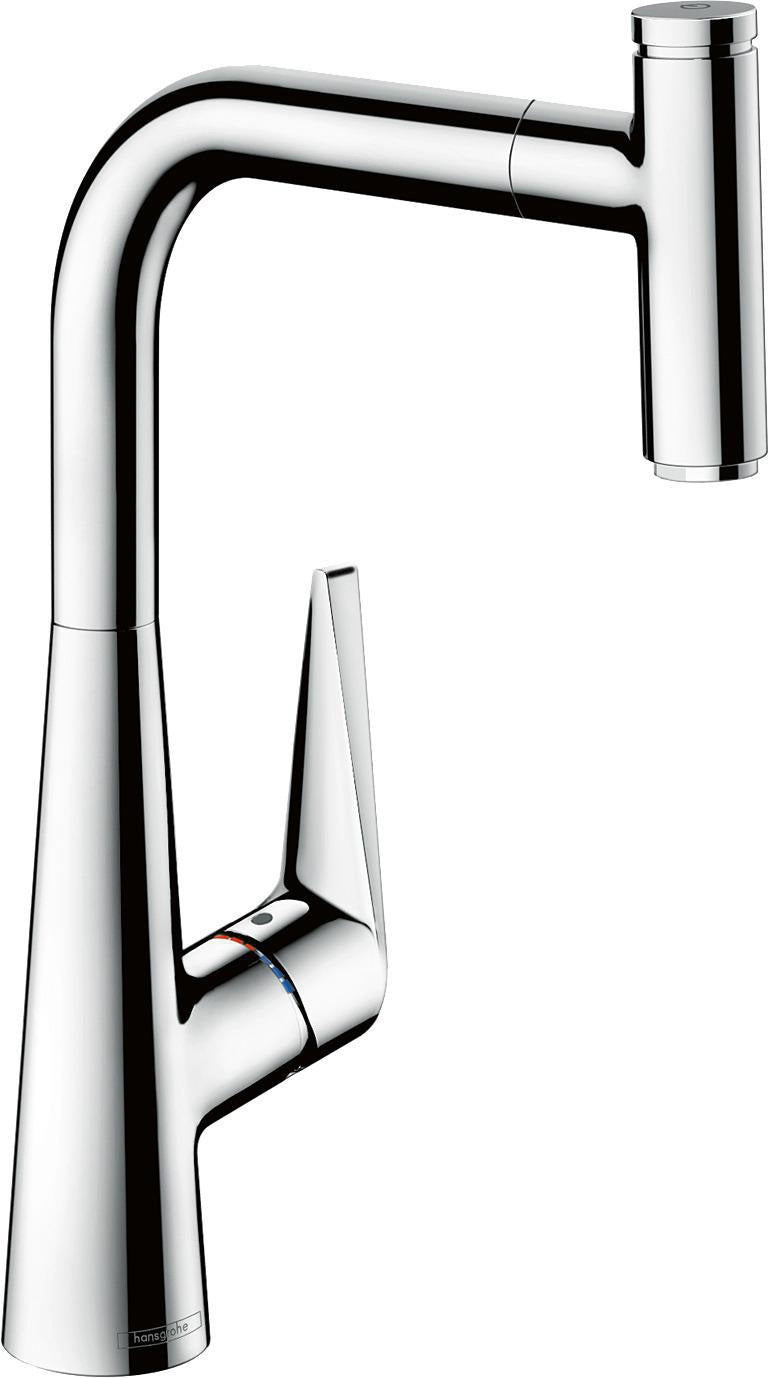 HANSGROHE Talis Select S 300 Küchenmischer mit Ausziehauslauf, Select-Knopf und ComfortZone 300