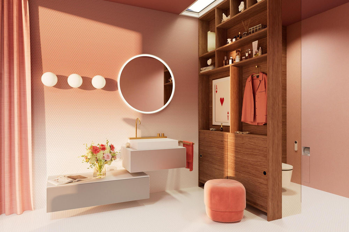 HANSGROHE XtraStoris Rock Toilettenbürstenhalter mit Papierhalter, befliesbare Tür, mattweiß