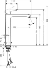 HANSGROHE Metris 260 Einhebel-Waschtischmischer mit ComfortZone, Zugstangen-Ablaufgarnitur und Temperaturbegrenzung, chrom