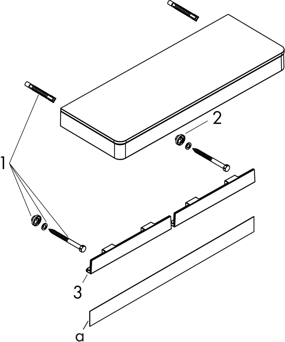 AXOR Universal Softsquare Ablage 300 mm Wandmontage verchromt mit Sicherheitsglas