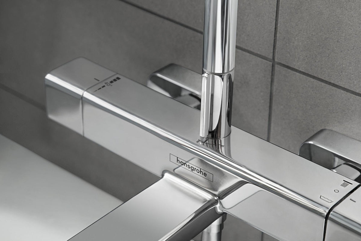 HANSGROHE Showerpipe Croma E 280 1jet chrom mit Wannenthermostat – Duschsystem mit CoolContact