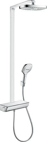 HANSGROHE Showerpipe Raindance Select E 300 2jet DN 15 EcoSmart – Duschsystem mit Thermostat, Chrom