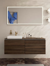 HANSGROHE Xelu Q Konsole 1360x550mm mit Ausschnitt links, weiß hochglanz