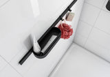 HANSGROHE Duschset WallStories mattschwarz – Wandstange mit Ablagekorb, Duschabzieher & Handtuchhaken