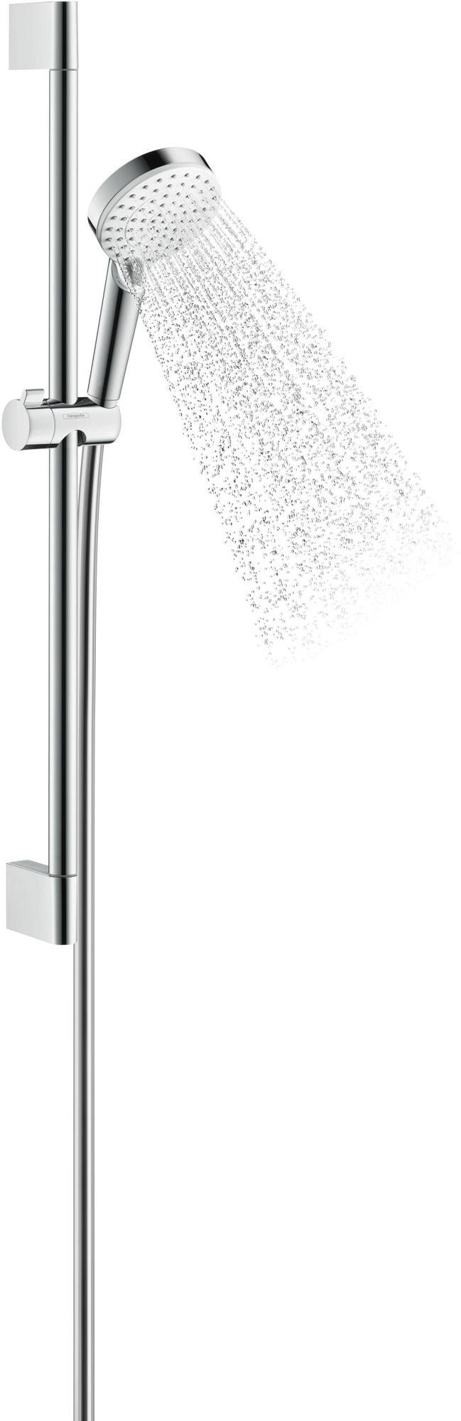 HANSGROHE RAINDANCE CROMETTA VARIO Brauseset weiß/chrom mit 650 mm Brausestange und EcoSmart