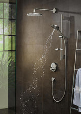 HANSGROHE Raindance Select S 120 Brauseset mit 3 Strahlarten, Select-Taste und Seifenschale in Chrom