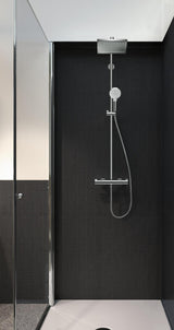 HANSGROHE Showerpipe CROMETTA E 240 Chrom mit Thermostat Ecostat 1001 CL – Duschsystem