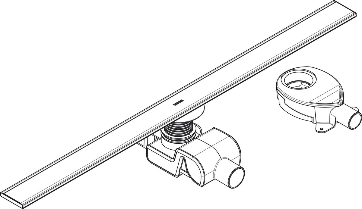 HANSGROHE RainDrain Allround Duschrinne 1200 mm Komplettset – edelstahl gebürstet, höhenverstellbar