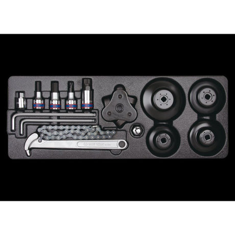 KING TONY Profi-Werkzeuge - 1/2" 6-Kant Steckschlüssel- und Ölfilterschlüssel-Set -13 tlg. 990113MA