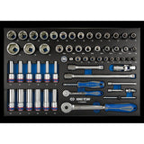 KING TONY Profi-Werkzeuge - 1/4" und 1/2" Steckschlüsseleinsätze, EVAWAVE 975560MRE