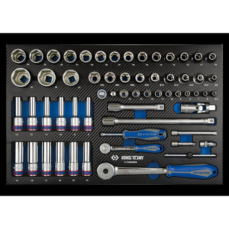 KING TONY Profi-Werkzeuge - 1/4" und 1/2" Steckschlüsseleinsätze, EVAWAVE 975560MRE