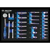 KING TONY Profi-Werkzeuge - 1/4" Steckschlüssel-Set, metrisch, EVAWAVE, mit Zubehör - 29 tlg. 92529MRE