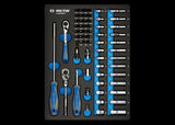 KING TONY Profi-Werkzeuge - 1/4" Steckschlüssel-Set, metrisch, EVAWAVE, mit Zubehör- 62 tlg. 92562MRE