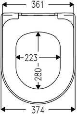 HAMBERGER SoftClose Scharnier C1102D – WC-Sitz mit Absenkautomatik, D-Form, weiß