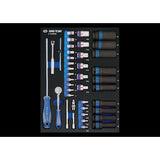 KING TONY Profi-Werkzeuge - 1/4"+ 1/2" Steckschlüssel-Set, EVAWAVE, mit Zubehör - 40 tlg. 97540MRE